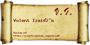 Volent Izaiás névjegykártya